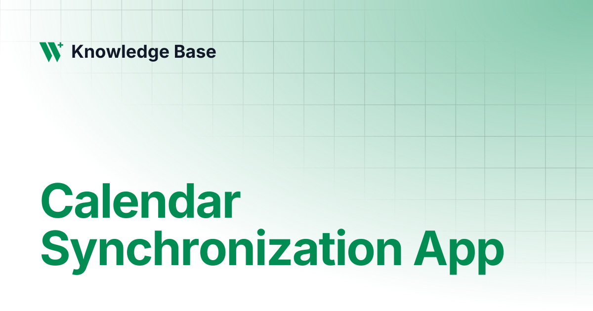 Calendar Synchronization App | Partners Integrations | Knowledge Base