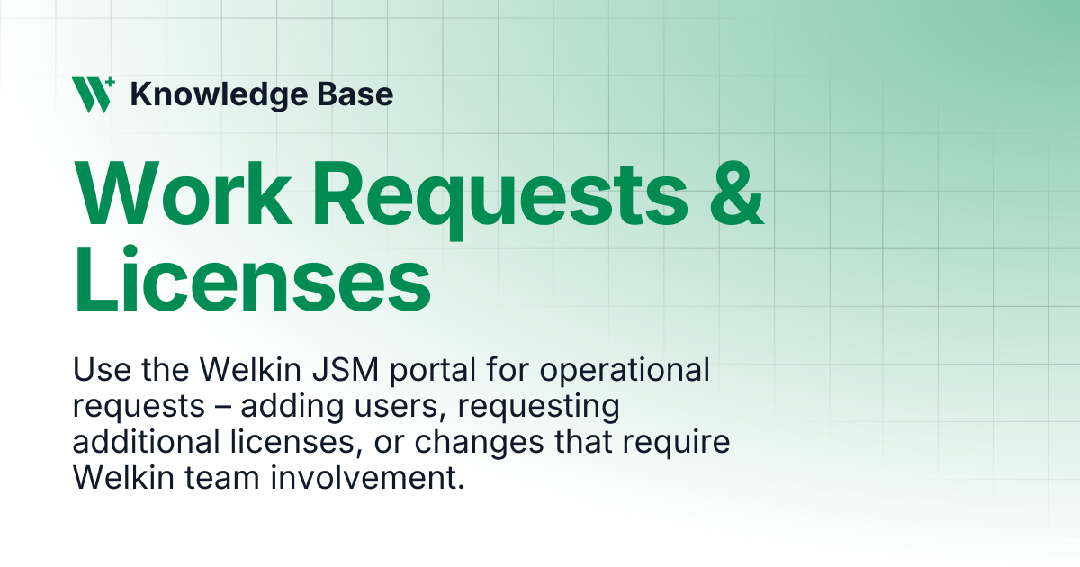 Work Requests & Licenses | Support | Knowledge Base