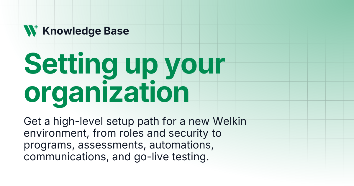 Setting up your organization | Knowledge Base